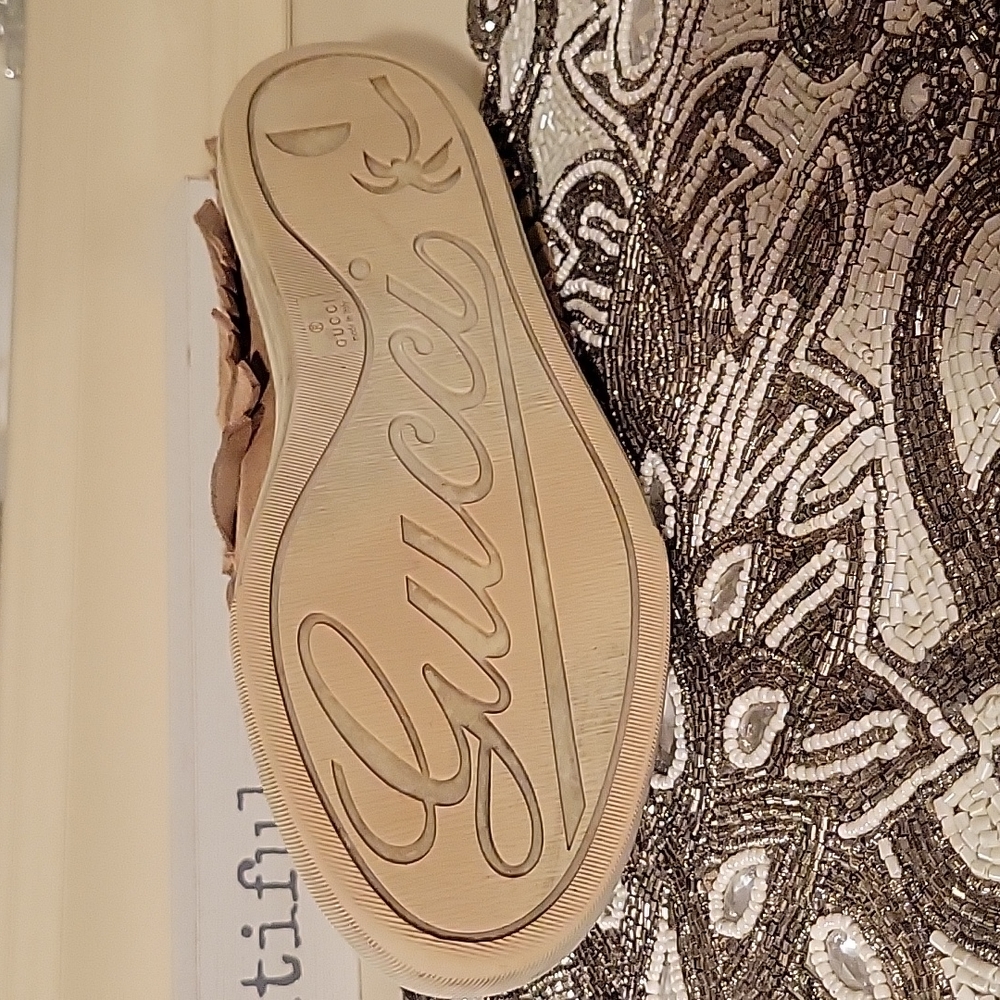 🔥GUCCI - Vintage beige Women's Suede Fringe Hi-top European size 37 - Picture 2 of 4